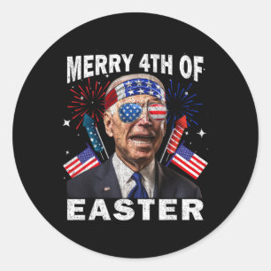Funny Joe Biden 4. Juli Shirt Merry 4. Eas Runder Aufkleber
