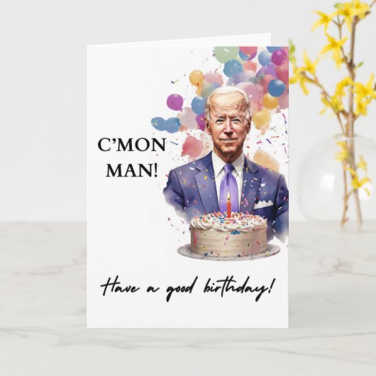 Funny Joe Biden Birthday Card Karte (Gelbe Blume)