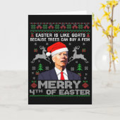 Funny Joe Biden Christmas Santa Hat Merry 4th Of E Karte (Gelbe Blume)