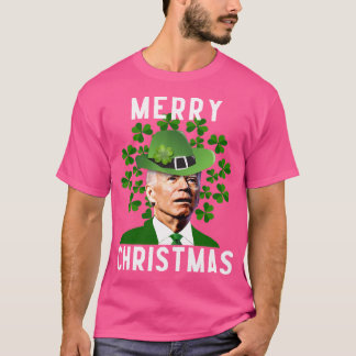 Funny Joe Biden Confused St Patricks Christmas T-Shirt
