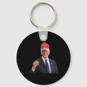 Funny Joe Biden Dons Trump 2024 Cap Schlüsselanhänger