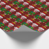 Funny Joe Biden Elf Custom Face Weihnachten Geschenkpapier (Ecke)
