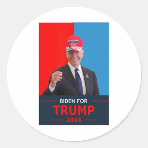 Funny Joe Biden für Trump 2024 Wahlen tragen eine Runder Aufkleber