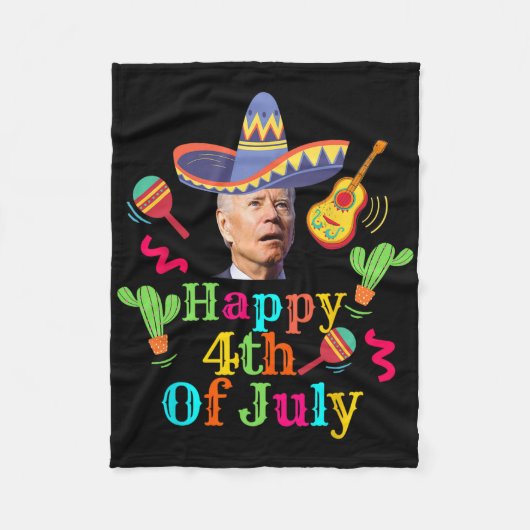 Funny Joe Biden Happy 4. Juli Überraschung Cinco D Fleecedecke (Vorderseite)