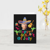 Funny Joe Biden Happy 4. Juli Überraschung Cinco D Karte (Gelbe Blume)