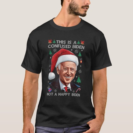 Funny Joe Biden Happy 4. Juli Ugly Xmas Merry T-Shirt (Vorderseite)