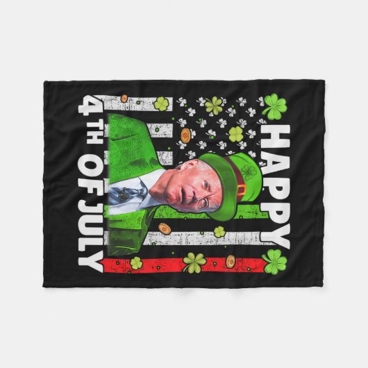 Funny Joe Biden Happy 4. Juli Verwirrte St Patr Fleecedecke (Vorderseite (Horizontal))