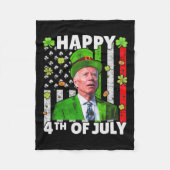 Funny Joe Biden Happy 4. Juli Verwirrte St Patr Fleecedecke (Vorderseite)
