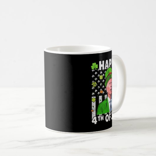 Funny Joe Biden Happy 4. Juli Verwirrte St Patr Kaffeetasse (VorderseiteRechts)