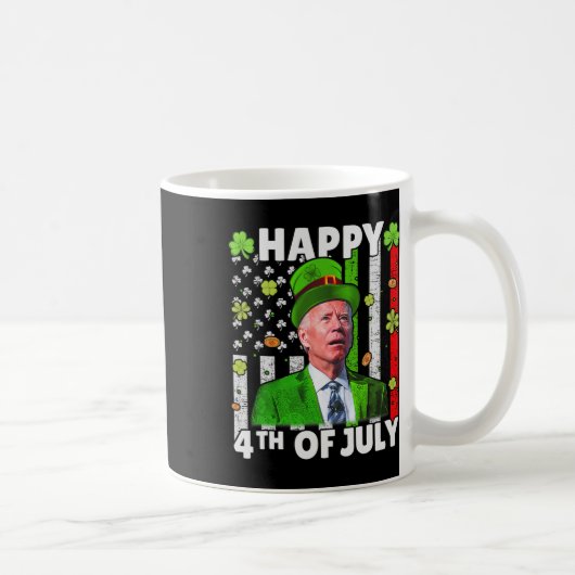 Funny Joe Biden Happy 4. Juli Verwirrte St Patr Kaffeetasse (Rechts)
