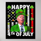 Funny Joe Biden Happy 4. Juli Verwirrte St Patr Poster (Vorne)