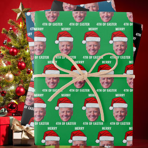 Funny Joe Biden Happy 4. Osterweihnachtsfest Geschenkpapier Set