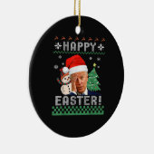 Funny Joe Biden Happy Oaster Ugly Christmas Keramik Ornament (Rechts)
