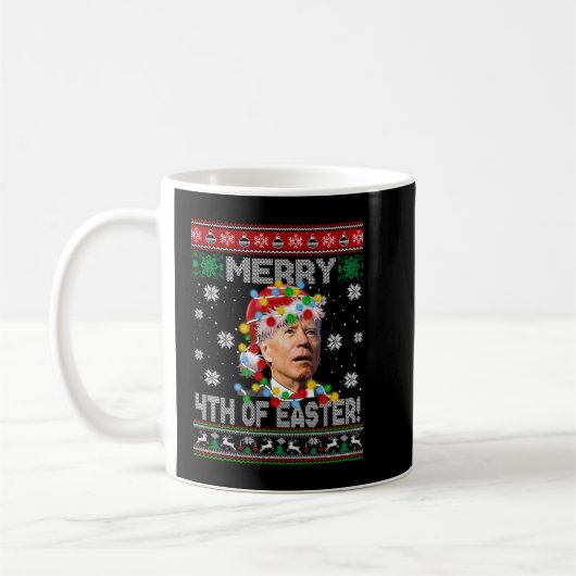 Funny Joe Biden Happy Oaster Ugly Christmas Sweet Kaffeetasse (Links)