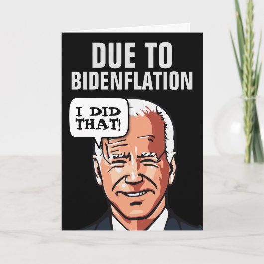 FUNNY JOE BIDEN INFLATION BIRTHDAY GREETING CARD KARTE (Vorderseite)