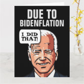 FUNNY JOE BIDEN INFLATION BIRTHDAY GREETING CARD KARTE (Gelbe Blume)