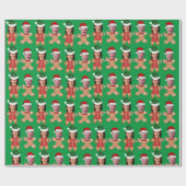 Funny Joe Biden Kamala Harris Face Gingerbread Geschenkpapier (Flach)