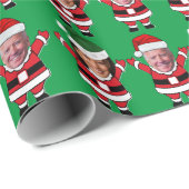 Funny Joe Biden Kamala Harris Santa Custom Face Geschenkpapier (Rolleneckpunkt)