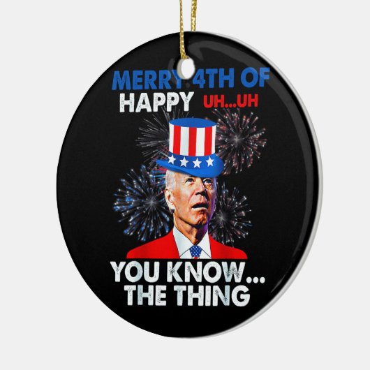 Funny Joe Biden Keramik Ornament (Links)