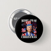 Funny Joe Biden Merry 4. Weihnachten 4. Juli Button (Vorne & Hinten)