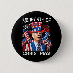 Funny Joe Biden Merry 4. Weihnachten 4. Juli Button