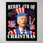 Funny Joe Biden Merry 4. Weihnachten 4. Juli Poster (Vorne)