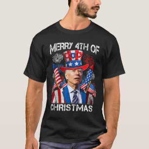 Funny Joe Biden Merry 4. Weihnachten 4. Juli T-Shirt