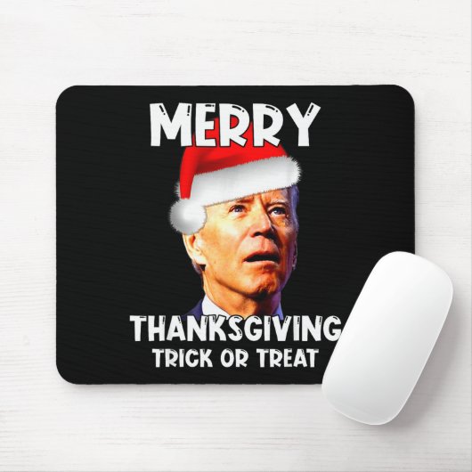 Funny Joe Biden Santa Hat Merry Thanksgiving Chris Mousepad (Mit Mouse)