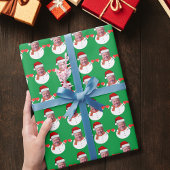 Funny Joe Biden Snowman Custom Face Foto Xmas Geschenkpapier