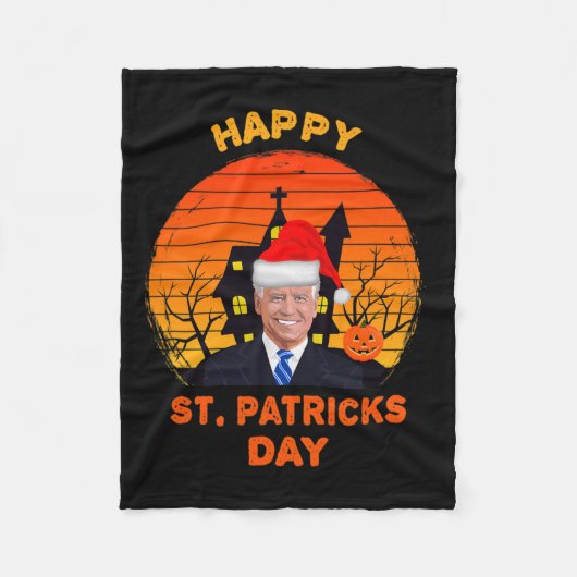 Funny Joe Biden St Patrick Christmas Joe Biden Hal Fleecedecke (Vorderseite)