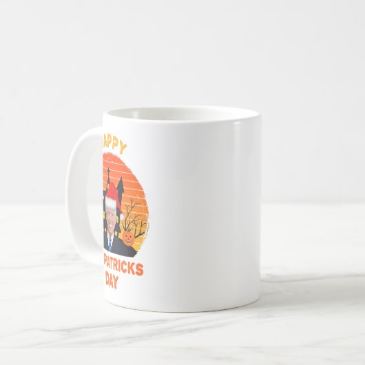 Funny Joe Biden St Patrick Christmas Joe Biden Hal Kaffeetasse (Vorderseite Links)