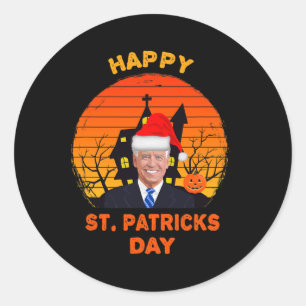 Funny Joe Biden St Patrick Christmas Joe Biden Hal Runder Aufkleber