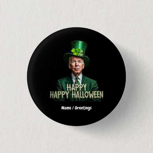 Funny Joe Biden St. Patrick's Day Confused Button (Vorderseite)