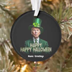 Funny Joe Biden St. Patrick's Day Confused Ornament