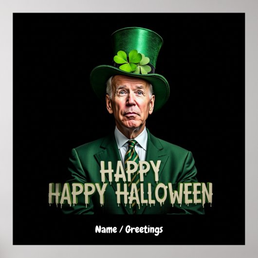 Funny Joe Biden St. Patrick's Day Confused Poster (Vorne)