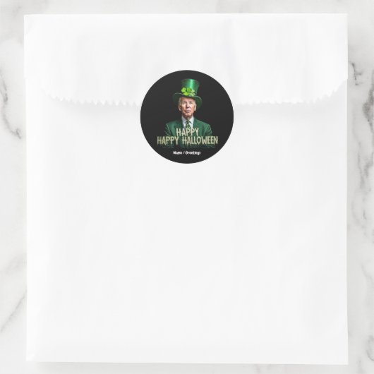 Funny Joe Biden St. Patrick's Day Confused Runder Aufkleber (Tasche)