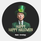 Funny Joe Biden St. Patrick's Day Confused Runder Aufkleber (Vorderseite)