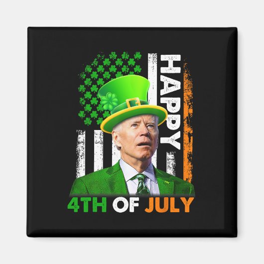Funny Joe Biden St Patricks Day Happy 4. Juli Magnet (Vorne)