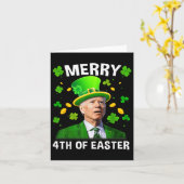 Funny Joe Biden St Patricks Day Merry 4. Easte Karte (Gelbe Blume)