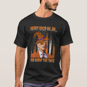 Funny Joe Biden verwirrte Anti Biden Pumpkin Happy T-Shirt