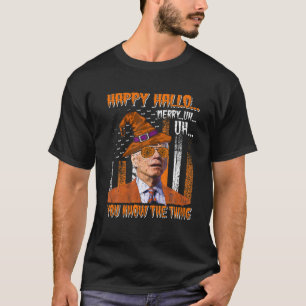Funny Joe Biden verwirrte Anti Biden Pumpkin Happy T-Shirt