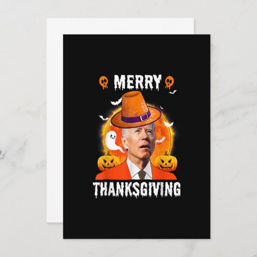 Funny Joe Biden verwirrte Merry Erntedank für Ha Einladung (Vorne/Hinten)