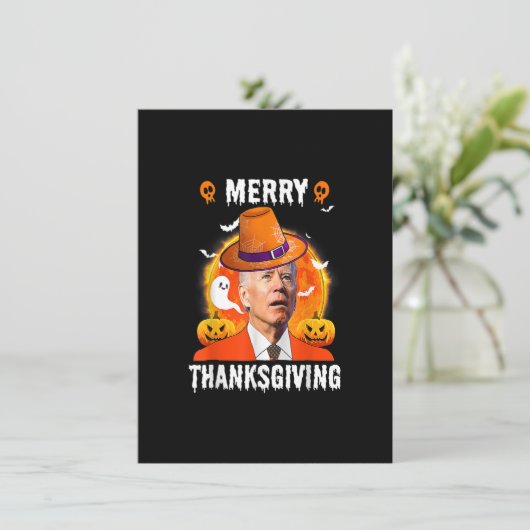 Funny Joe Biden verwirrte Merry Erntedank für Ha Einladung (Stehend Vorderseite)