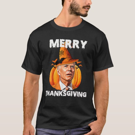 Funny Joe Biden verwirrte Merry Erntedank für Ha T-Shirt (Vorderseite)
