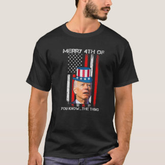 Funny Joe Biden verwirrte Merry Happy 4. Juli U T-Shirt