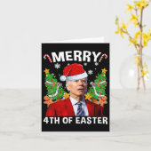 Funny Joe Biden Weihnachts-Weihnachtsmannmütze Mer Karte (Gelbe Blume)