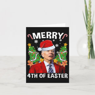 Funny Joe Biden Weihnachts-Weihnachtsmannmütze Mer Karte