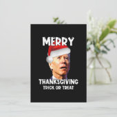 Funny Joe Biden Weihnachtsmannmütze Merry Erntedan Einladung (Stehend Vorderseite)