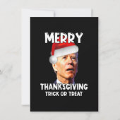 Funny Joe Biden Weihnachtsmannmütze Merry Erntedan Einladung (Vorderseite)