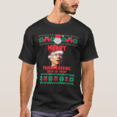 Funny Joe Biden Weihnachtsmannmütze Merry Erntedan T-Shirt (Vorderseite)
